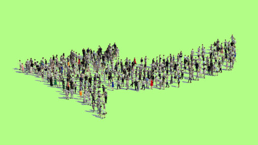 人々の流れをイメージ