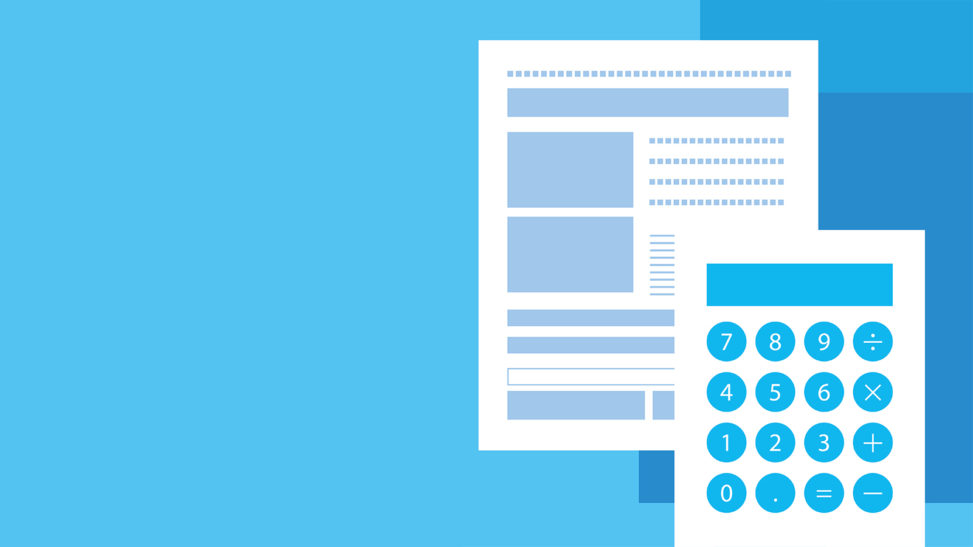 電卓と書類のイラスト